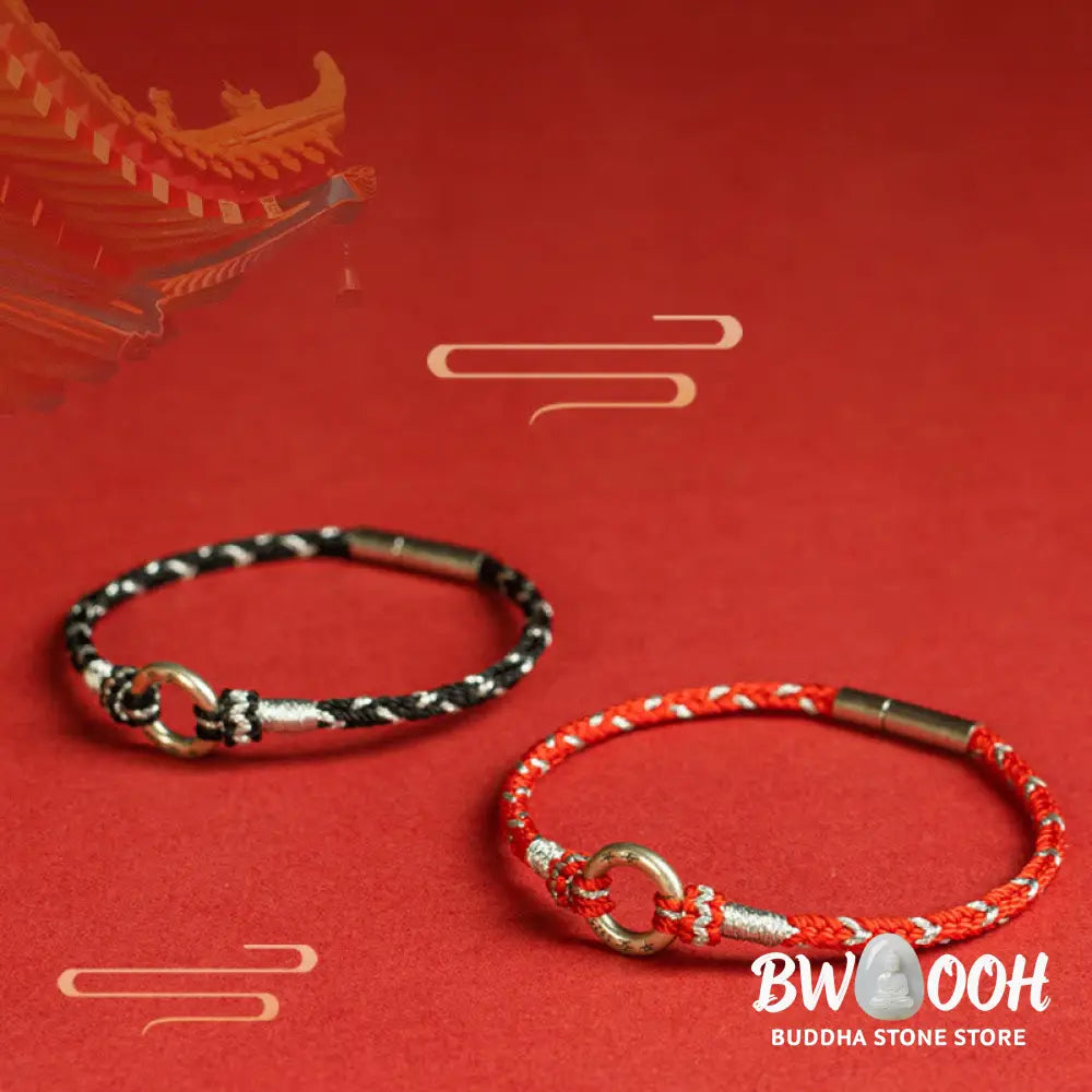 Buddha Stones Red String 925 Sterling Silver Safe Luck Bracelet - BWOOOH - Bracelet