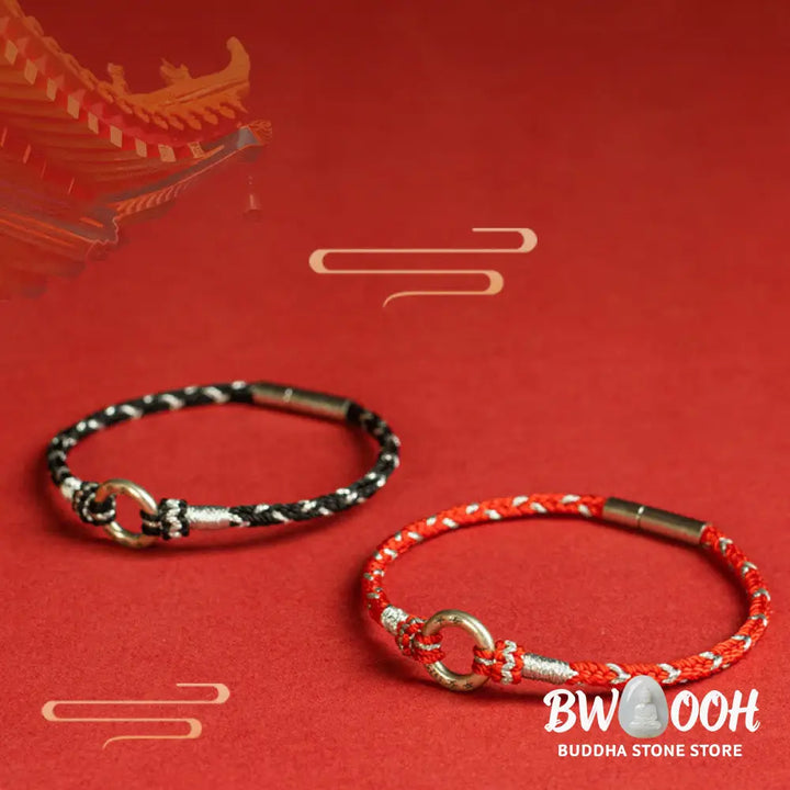 Buddha Stones Red String 925 Sterling Silver Safe Luck Bracelet - BWOOOH - Bracelet