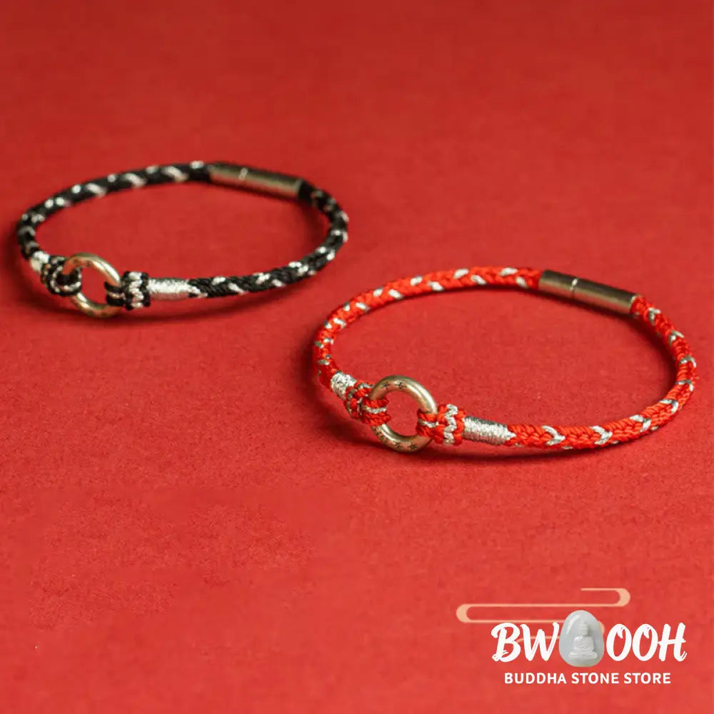 Buddha Stones Red String 925 Sterling Silver Safe Luck Bracelet - BWOOOH - Bracelet