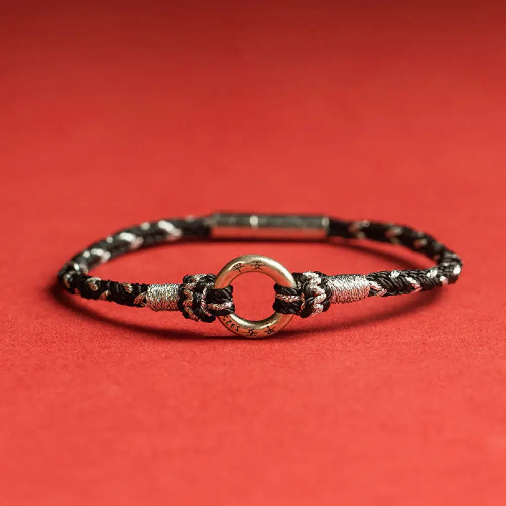 Buddha Stones Red String 925 Sterling Silver Safe Luck Bracelet - BWOOOH - Black / 11-12cm - Bracelet