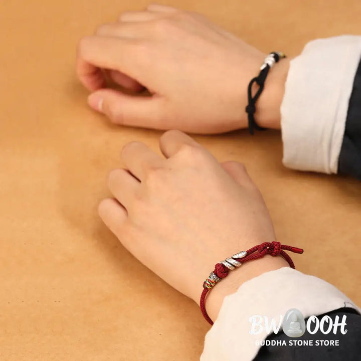 Buddha Stones Red String 925 Sterling Silver Year of the Snake Coin Ring Snake Luck Bracelet - BWOOOH - Bracelet