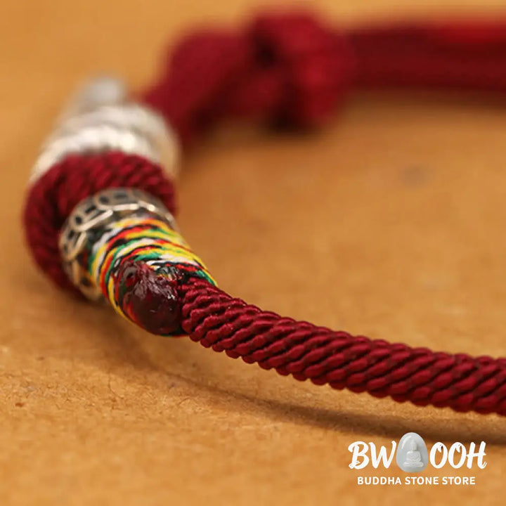 Buddha Stones Red String 925 Sterling Silver Year of the Snake Coin Ring Snake Luck Bracelet - BWOOOH - Bracelet