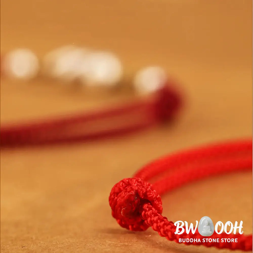Buddha Stones Red String 999 Sterling Silver Year Of The Snake Anklet - Anklet