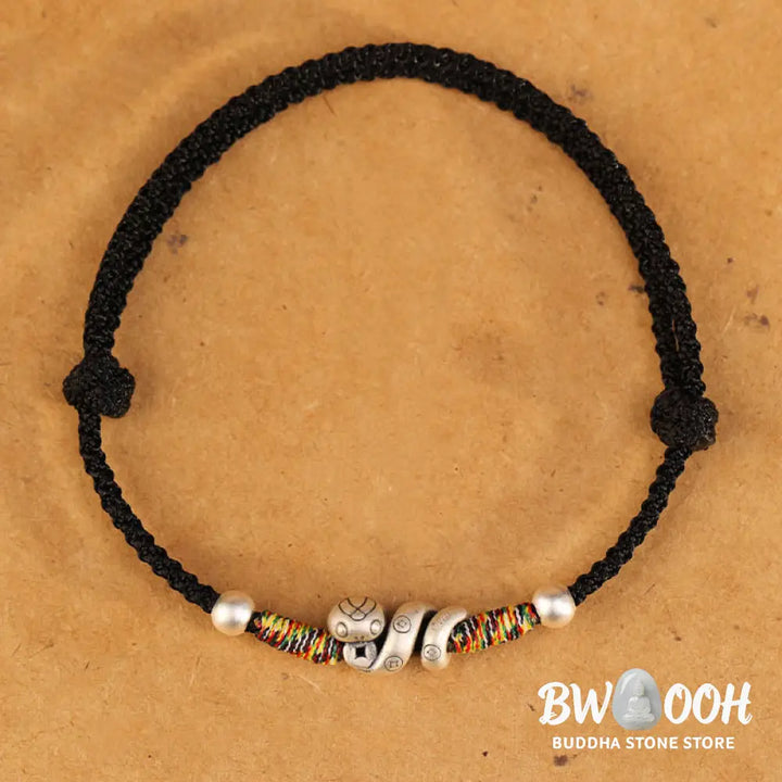 Buddha Stones Red String 999 Sterling Silver Year Of The Snake Anklet - Anklet