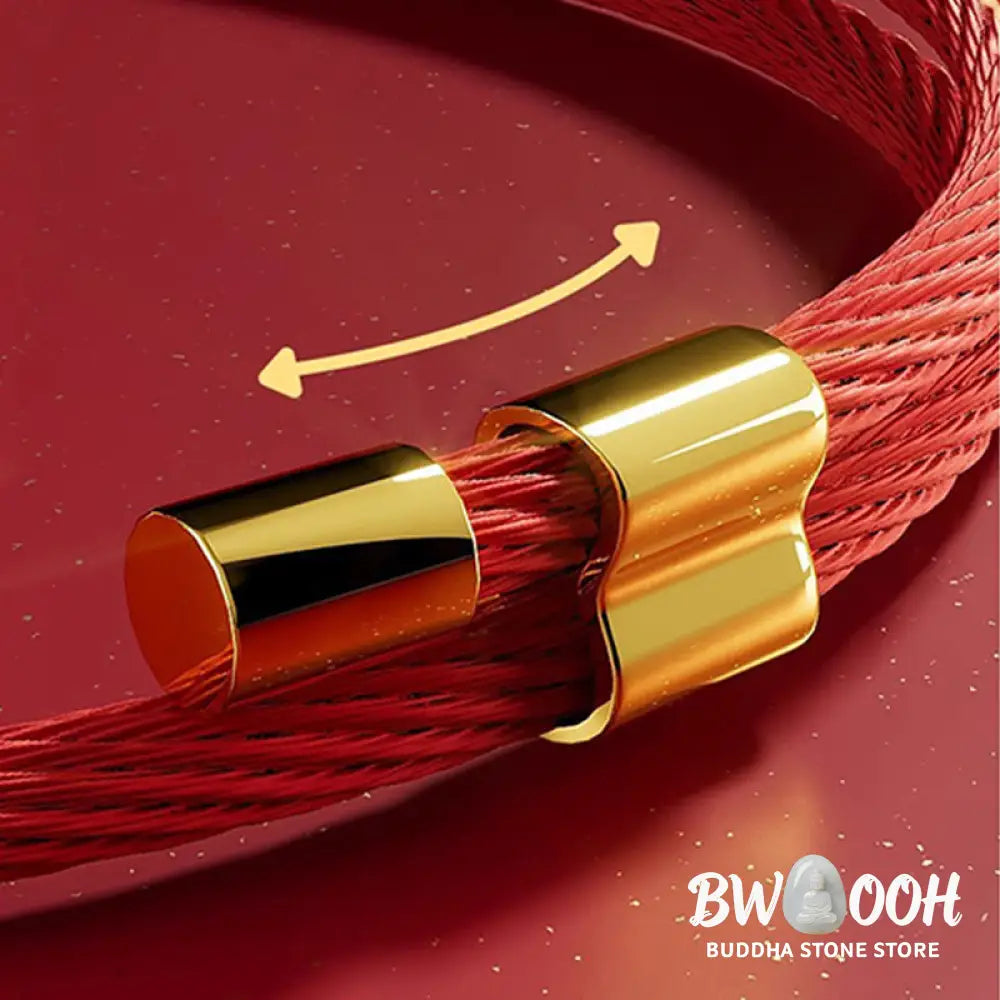 Buddha Stones Red String Bead Fu Character Luck Adjustable Cats Dogs Pet Collar - Pet Collar