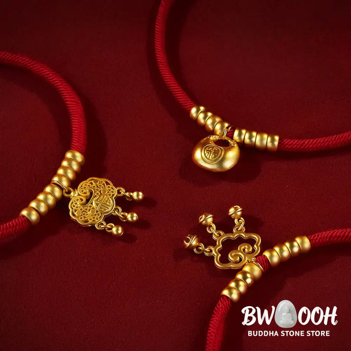 Buddha Stones Red String Bead Protection Adjustable Cats Small Dogs Pet Collar - Pet Collar