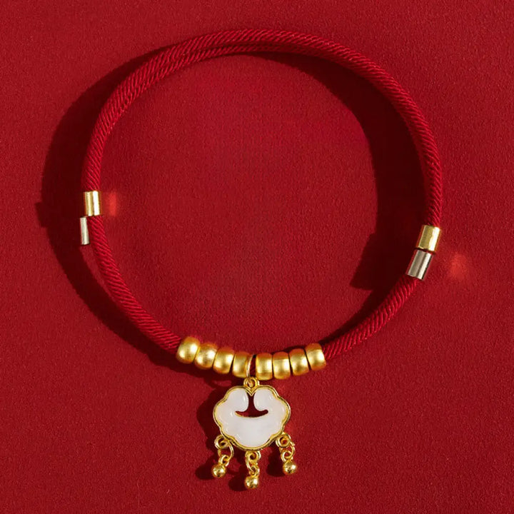 Buddha Stones Red String Bead Protection Adjustable Cats Small Dogs Pet Collar - Glass Pendant / 16-30cm - Pet Collar