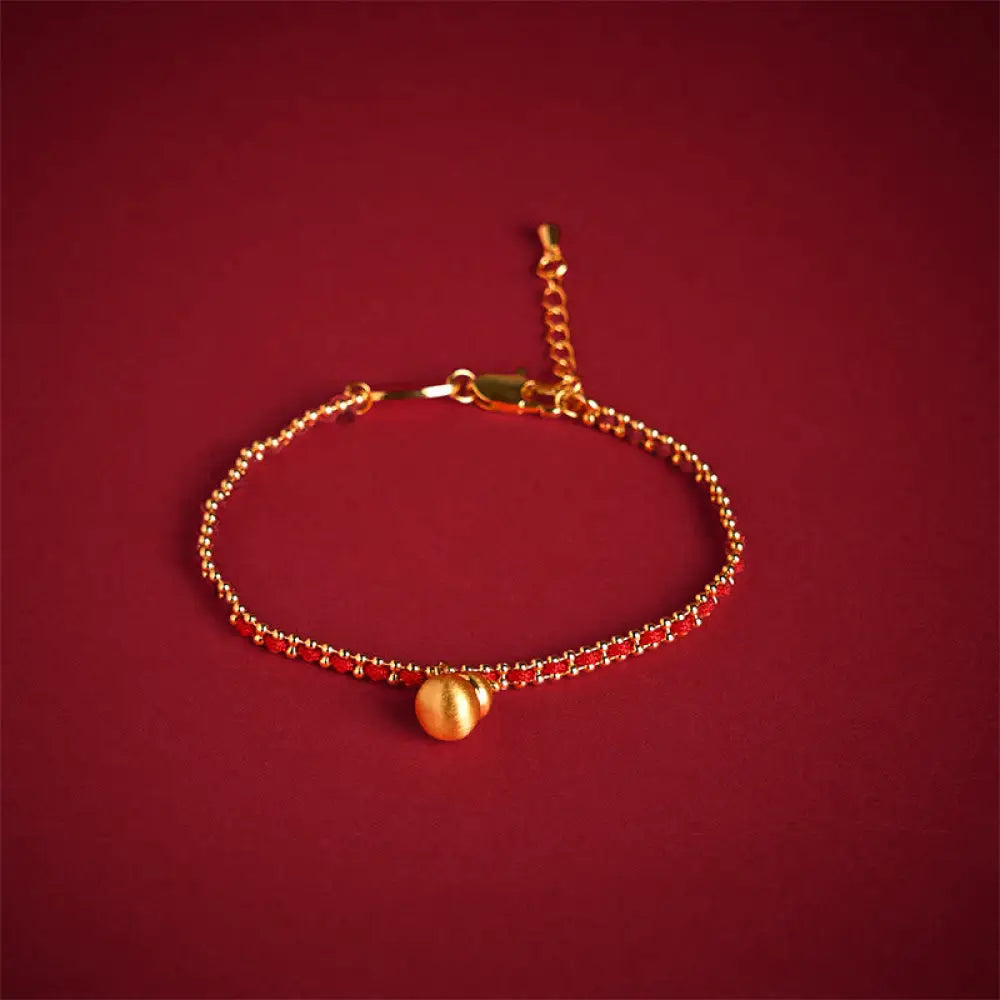 BWOOOH Red String Copper Brass Gourd Strength Wealth Brac