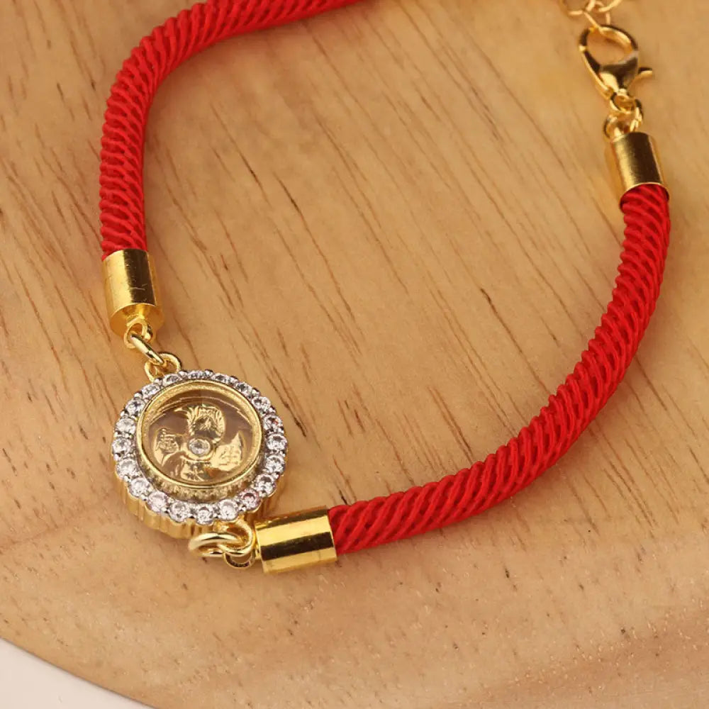 BWOOOH Red String Copper Brass Rotatable Windmill Feng Sheng Shui Qi Protection Braided Bracelet - BWOOOH - Red