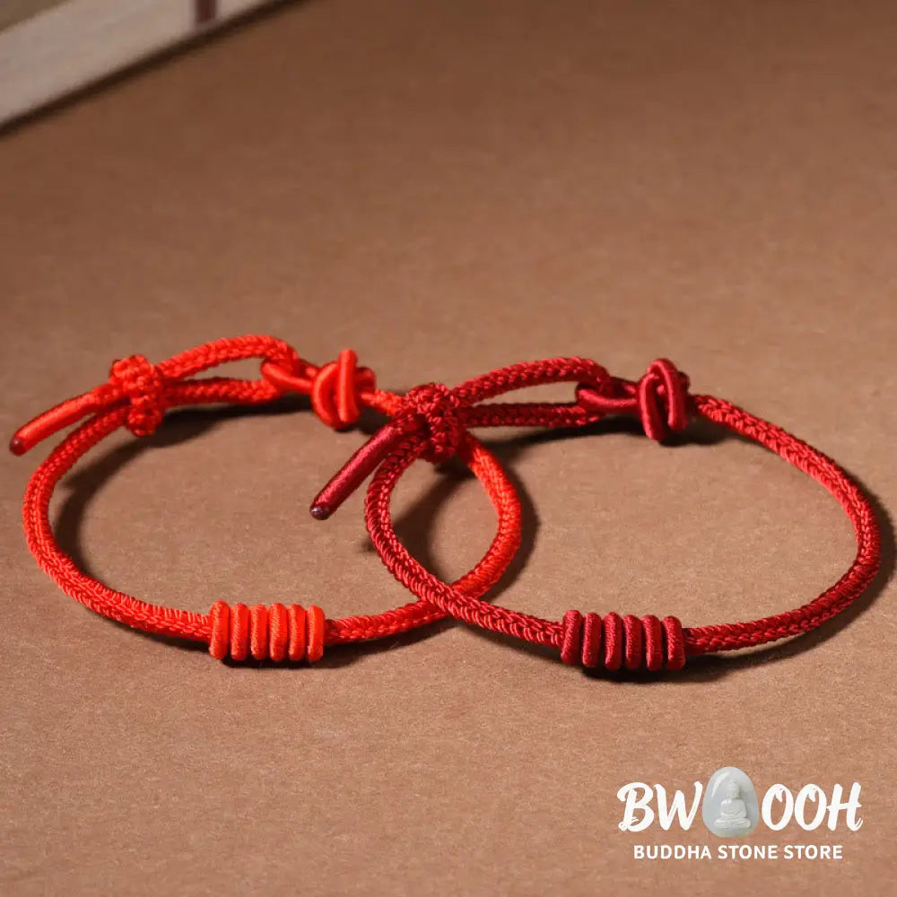 Buddha Stones Red String Eight Stranded Rope Strength Bracelet - Bracelet