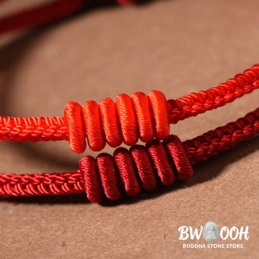 Buddha Stones Red String Eight Stranded Rope Strength Bracelet - Bracelet