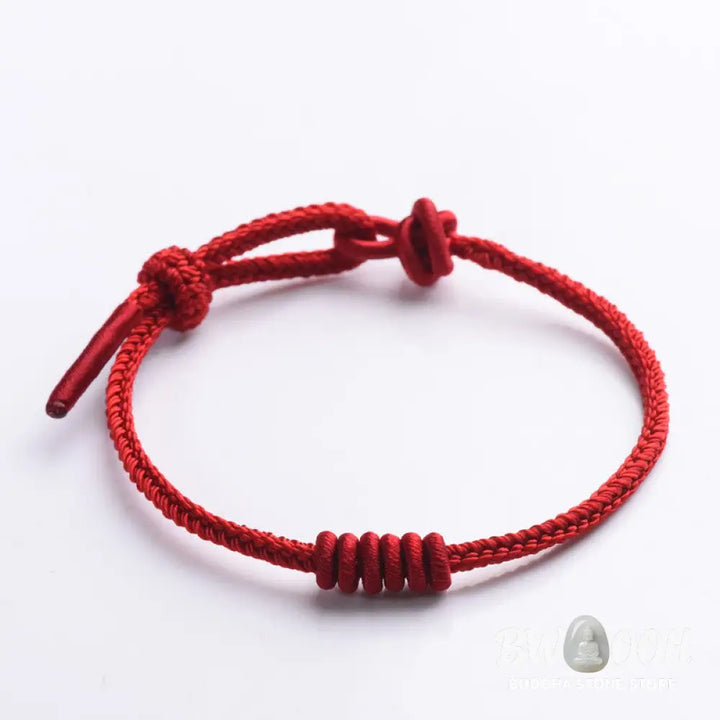 Buddha Stones Red String Eight Stranded Rope Strength Bracelet - Bracelet