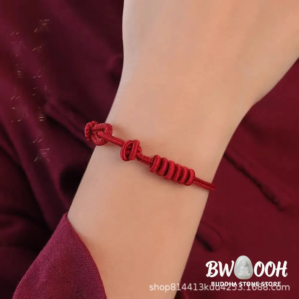 Buddha Stones Red String Eight Stranded Rope Strength Bracelet - Bracelet