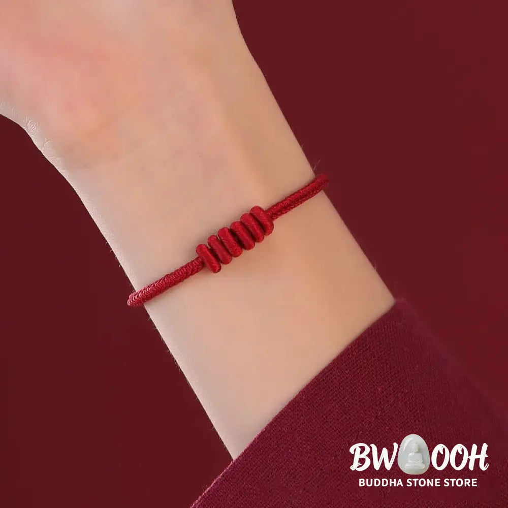 Buddha Stones Red String Eight Stranded Rope Strength Bracelet - Bracelet