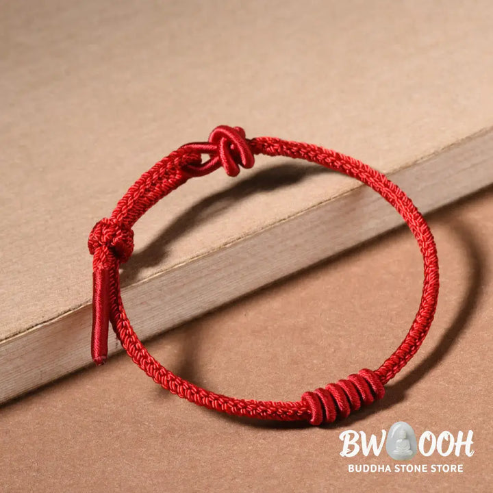 Buddha Stones Red String Eight Stranded Rope Strength Bracelet - Bracelet