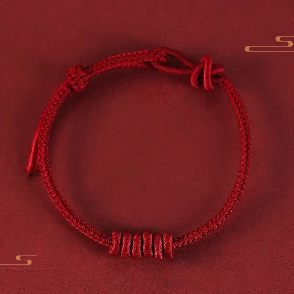 BWOOOH Red String Eight Stranded Rope Strength Bracelet - Dark Red String(Wrist Circumference: 15-25cm)