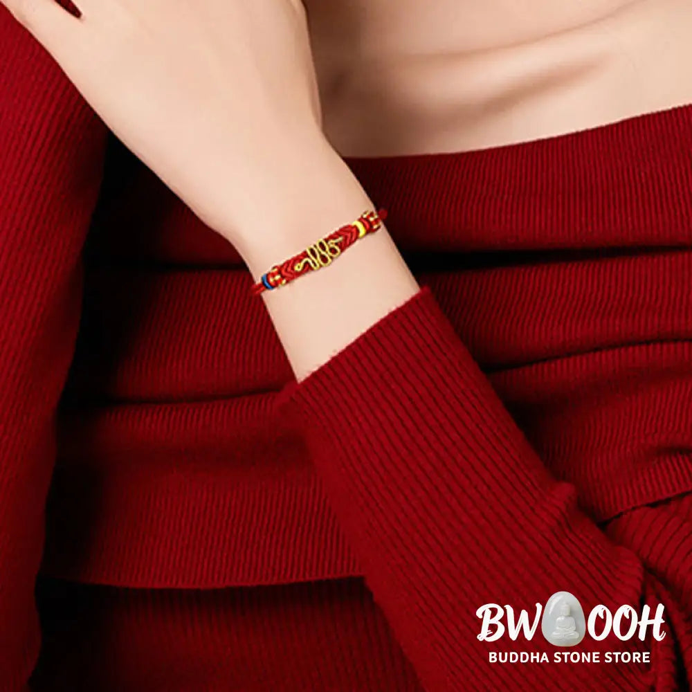 Buddha Stones Red String Eight Thread Peace Knot Year Of The Snake Protection Braided Bracelet - BWOOOH - Bracelet