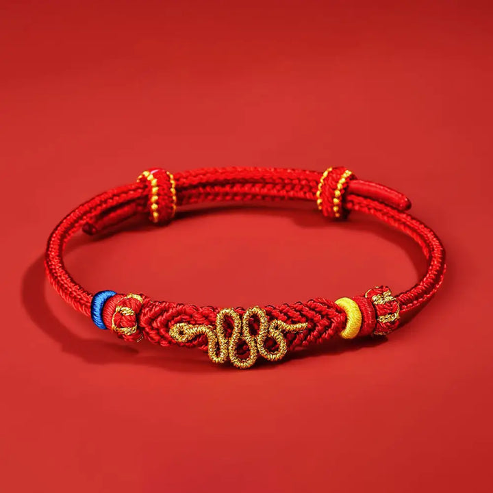 BWOOOH Red String Eight Thread Peace Knot Year Of The Snake Protection Braided Bracelet - BWOOOH - Adult(Wrist