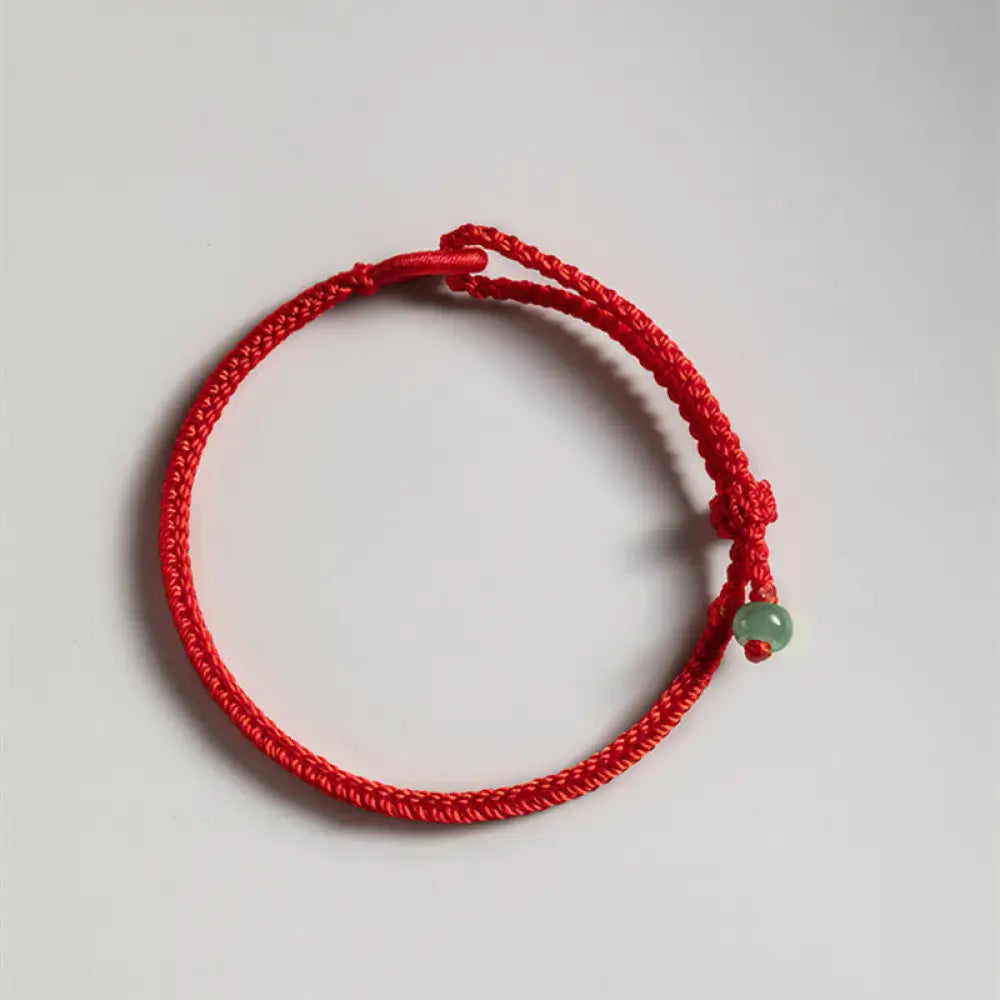 Buddha Stones Red String Jade Connection Bracelet - BWOOOH - Red String / 16cm - Bracelet