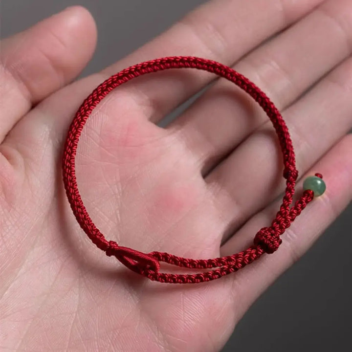 BWOOOH Red String Jade Connection Bracelet - BWOOOH - Darkred String / 16cm - Bracelet
