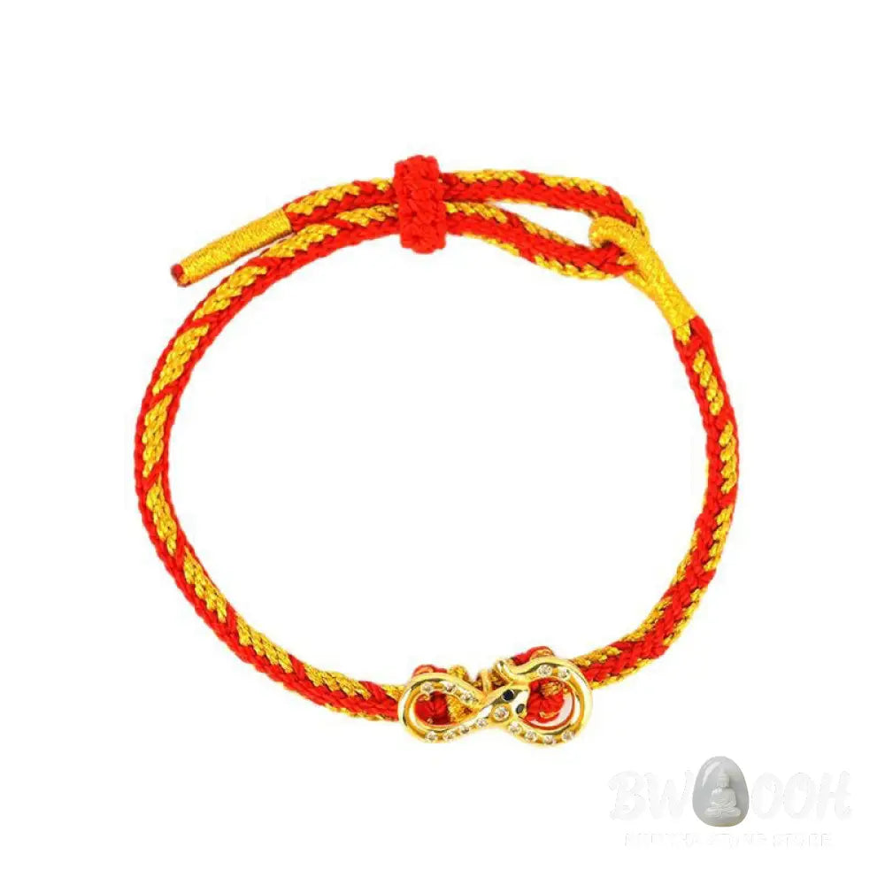 Buddha Stones Red String Mobius Strip Year Of The Snake Luck Braided Bracelet - BWOOOH - Red String (Wrist