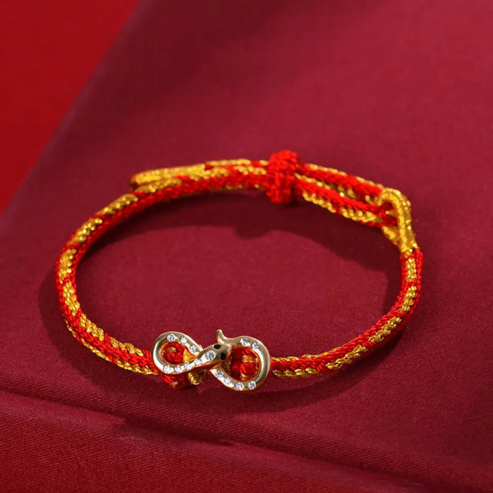 BWOOOH Red String Mobius Strip Year Of The Snake Luck Braided Bracelet - BWOOOH - Red String (Wrist