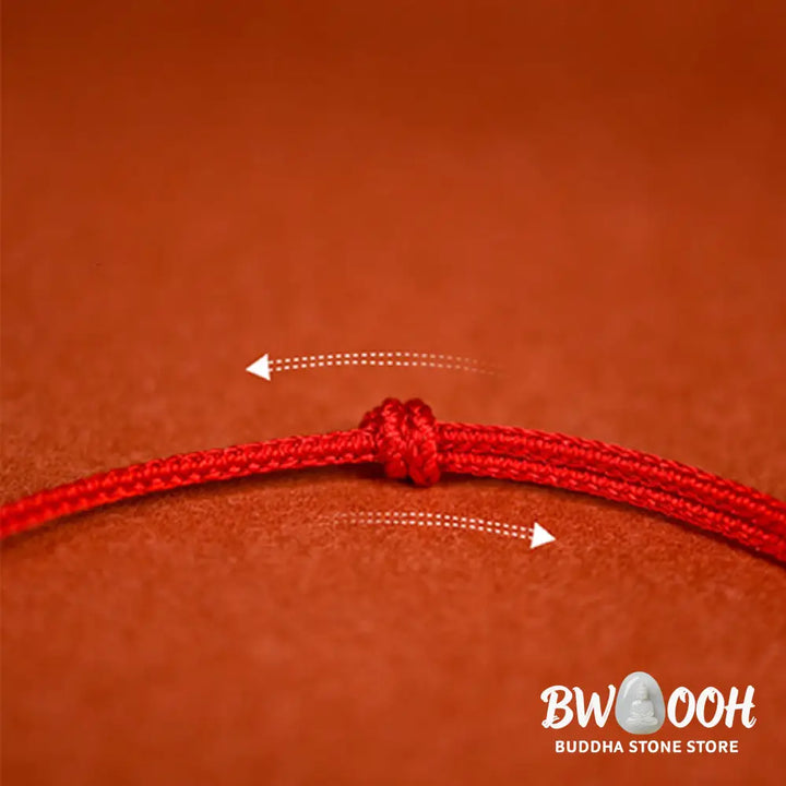 Buddha Stones Red String Plaited Jade Protection Adjustable Cats Dogs Pet Collar - Pet Collar
