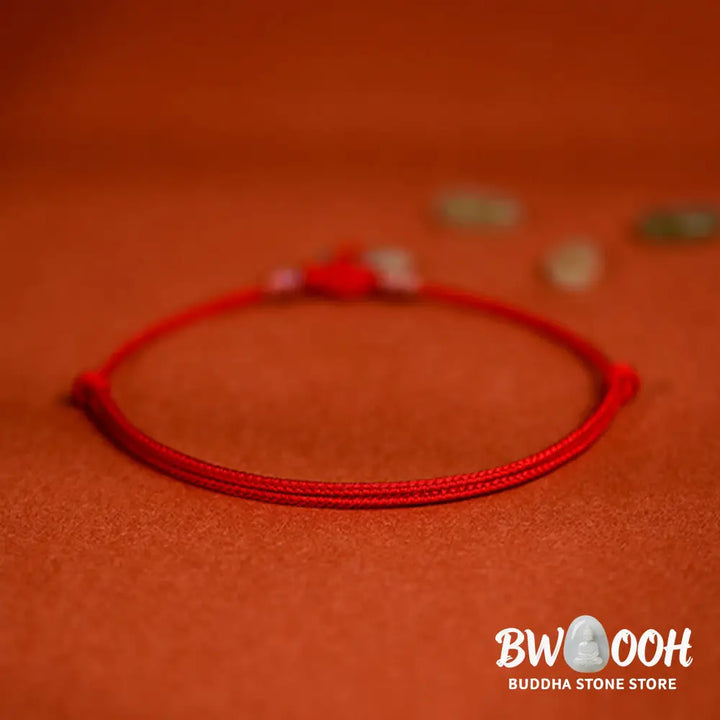 Buddha Stones Red String Plaited Jade Protection Adjustable Cats Dogs Pet Collar - Pet Collar