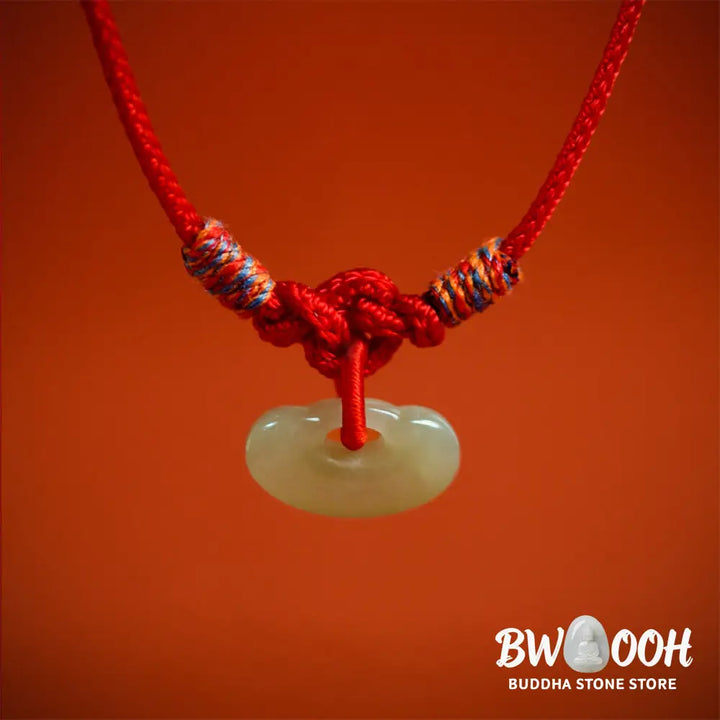 Buddha Stones Red String Plaited Jade Protection Adjustable Cats Dogs Pet Collar - Pet Collar