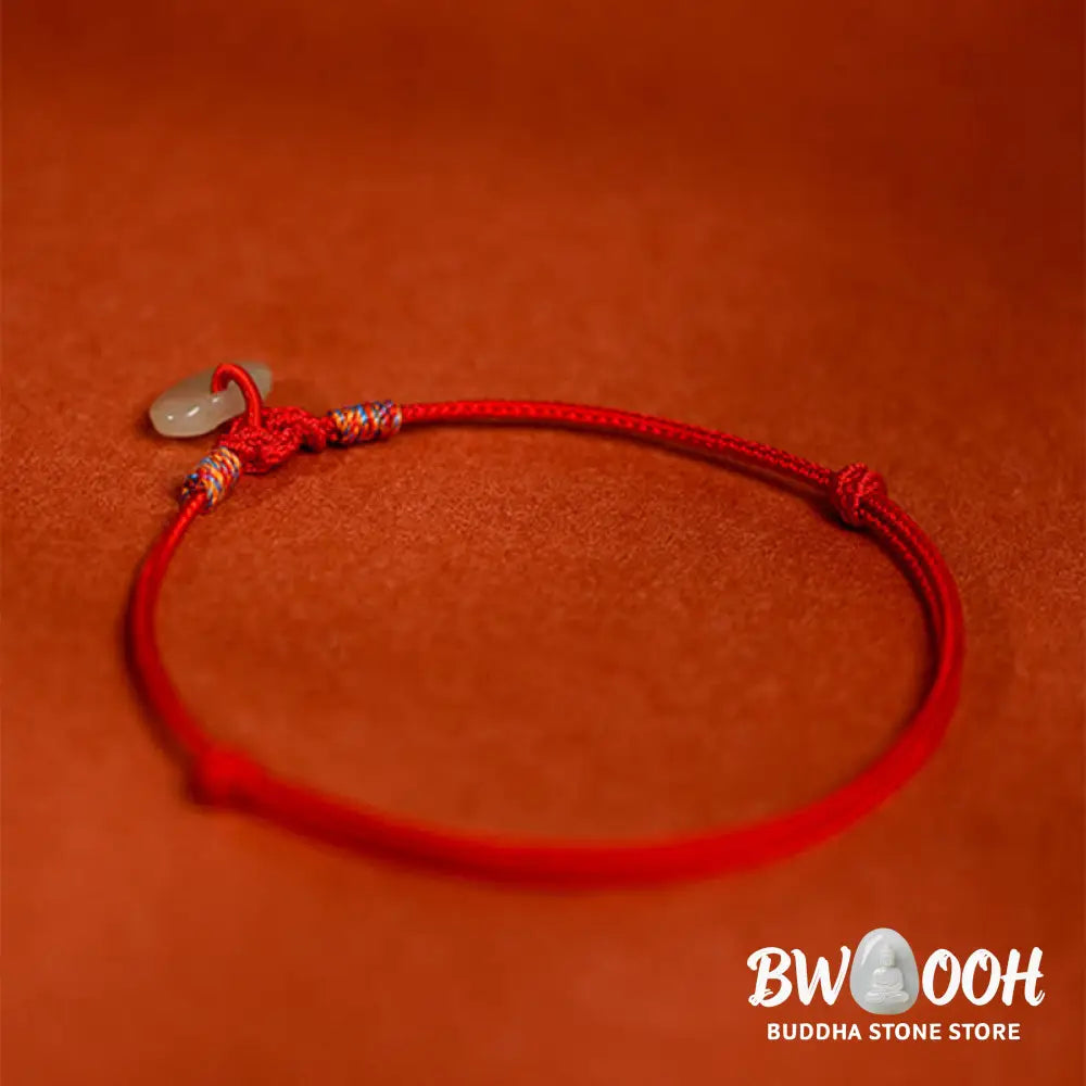 Buddha Stones Red String Plaited Jade Protection Adjustable Cats Dogs Pet Collar - Pet Collar