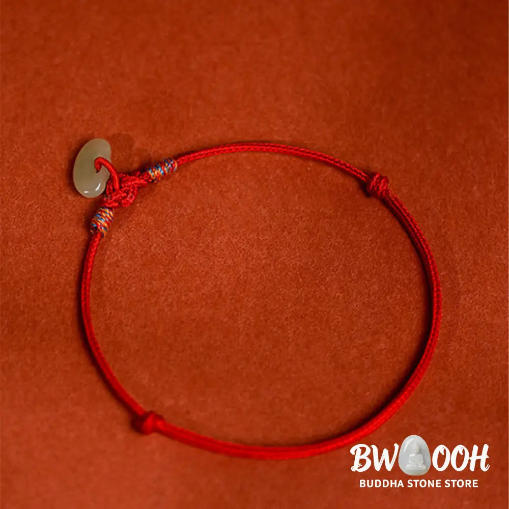 Buddha Stones Red String Plaited Jade Protection Adjustable Cats Dogs Pet Collar - Pet Collar