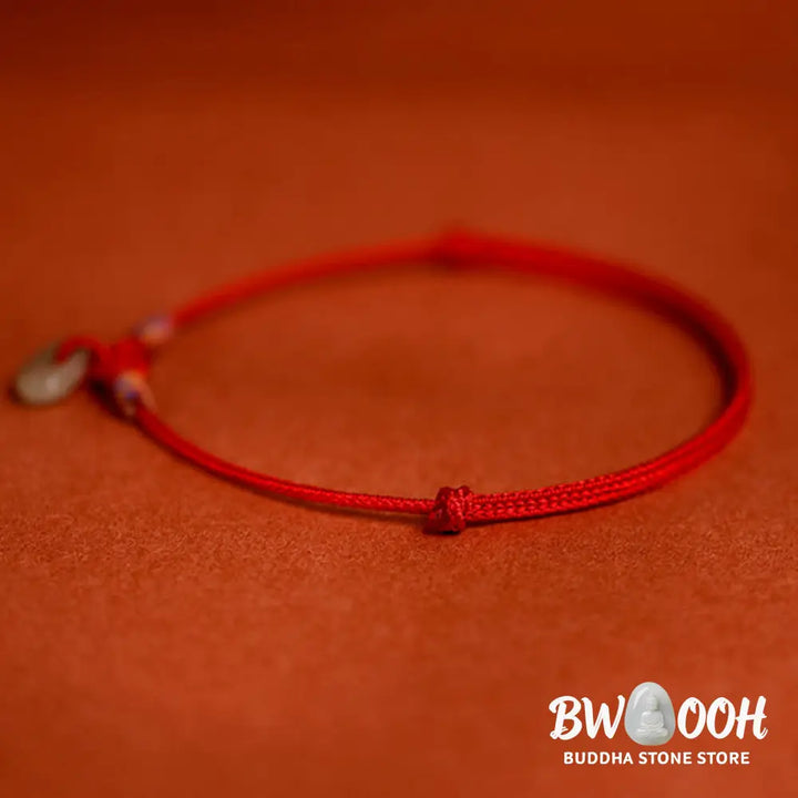 Buddha Stones Red String Plaited Jade Protection Adjustable Cats Dogs Pet Collar - Pet Collar