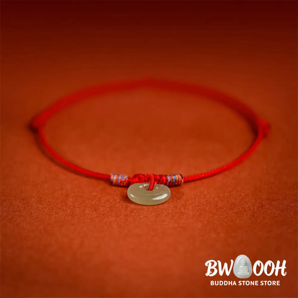 Buddha Stones Red String Plaited Jade Protection Adjustable Cats Dogs Pet Collar - Pet Collar