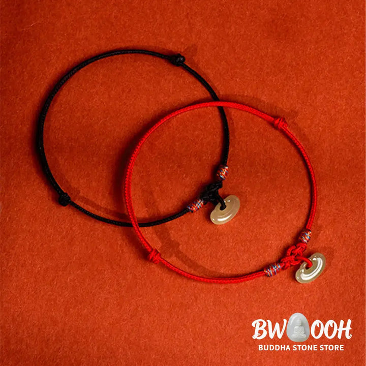 Buddha Stones Red String Plaited Jade Protection Adjustable Cats Dogs Pet Collar - Pet Collar
