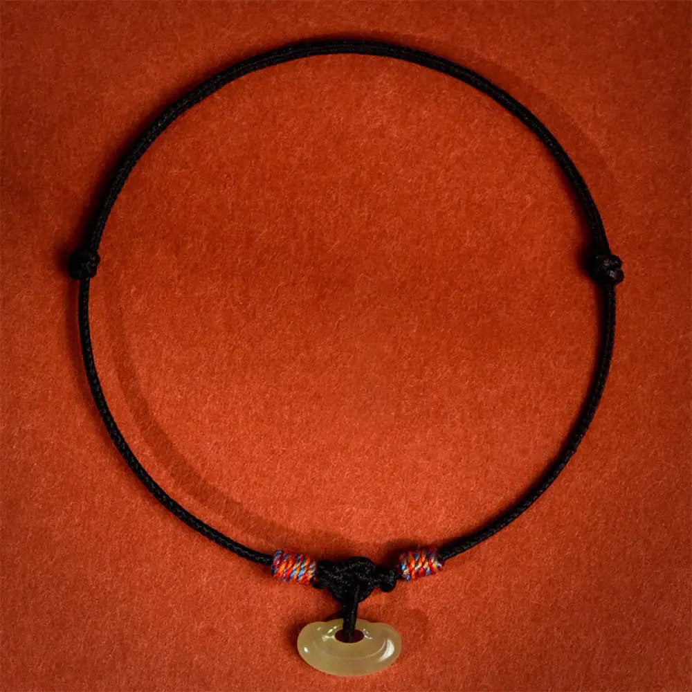 Buddha Stones Red String Plaited Jade Protection Adjustable Cats Dogs Pet Collar - Black / 13-20cm - Pet Collar