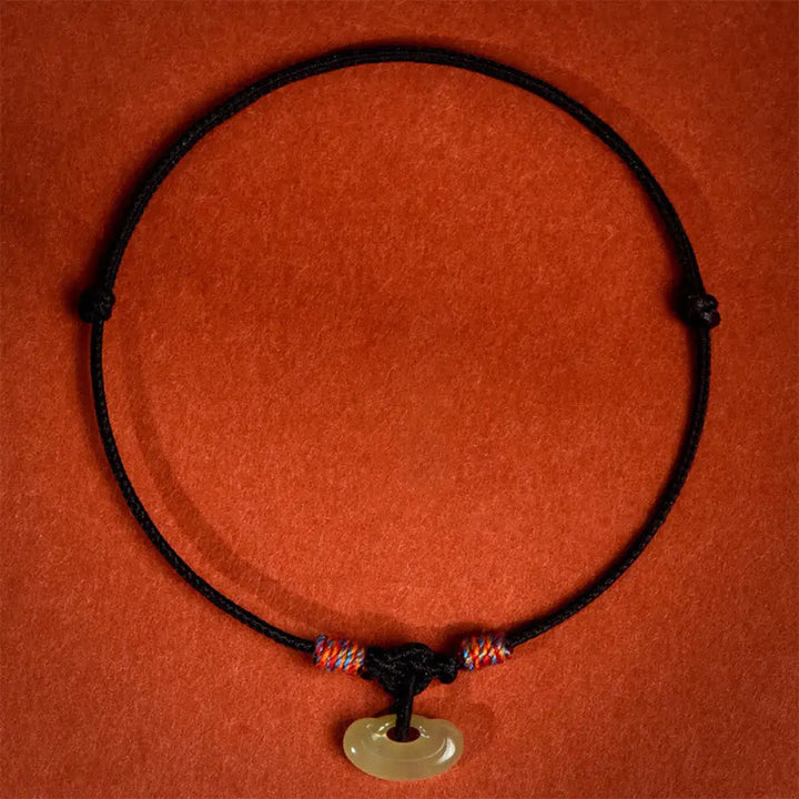 Buddha Stones Red String Plaited Jade Protection Adjustable Cats Dogs Pet Collar - Black / 13-20cm - Pet Collar