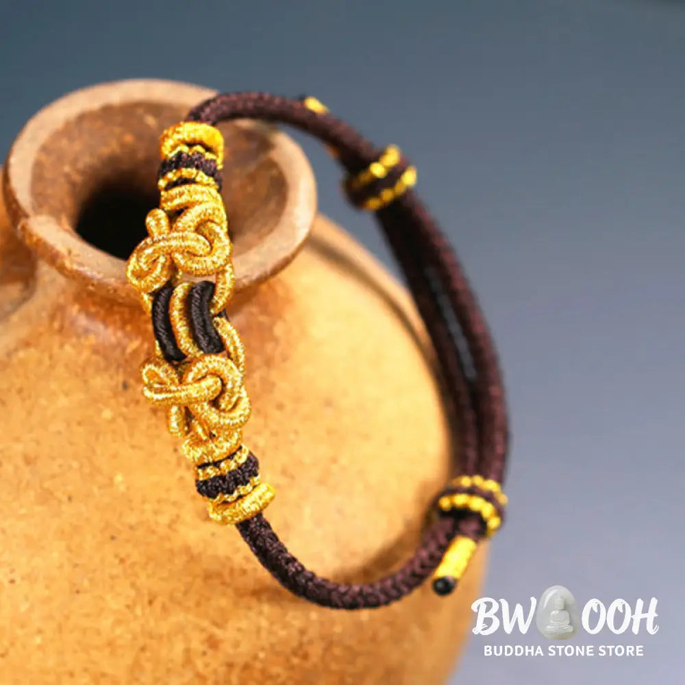 Buddha Stones Red String Saddle Knot Strength Bracelet - BWOOOH - Bracelet