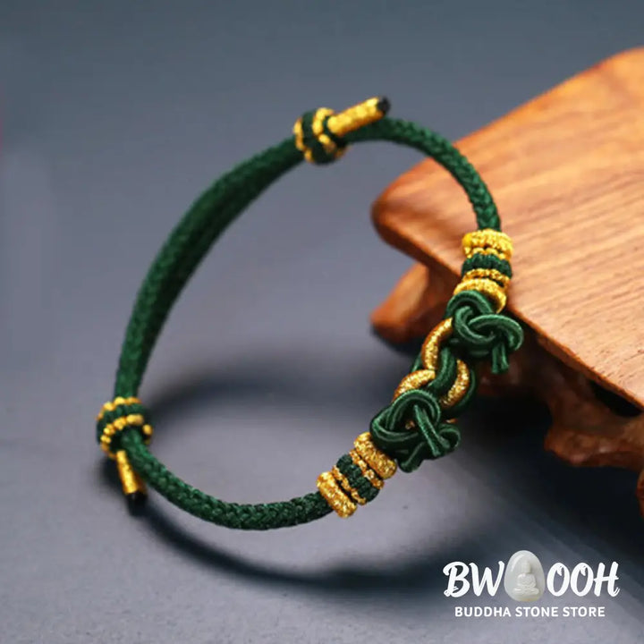 Buddha Stones Red String Saddle Knot Strength Bracelet - BWOOOH - Bracelet