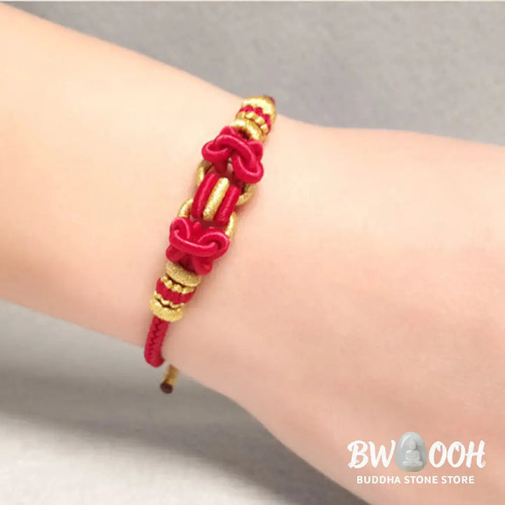 Buddha Stones Red String Saddle Knot Strength Bracelet - BWOOOH - Bracelet
