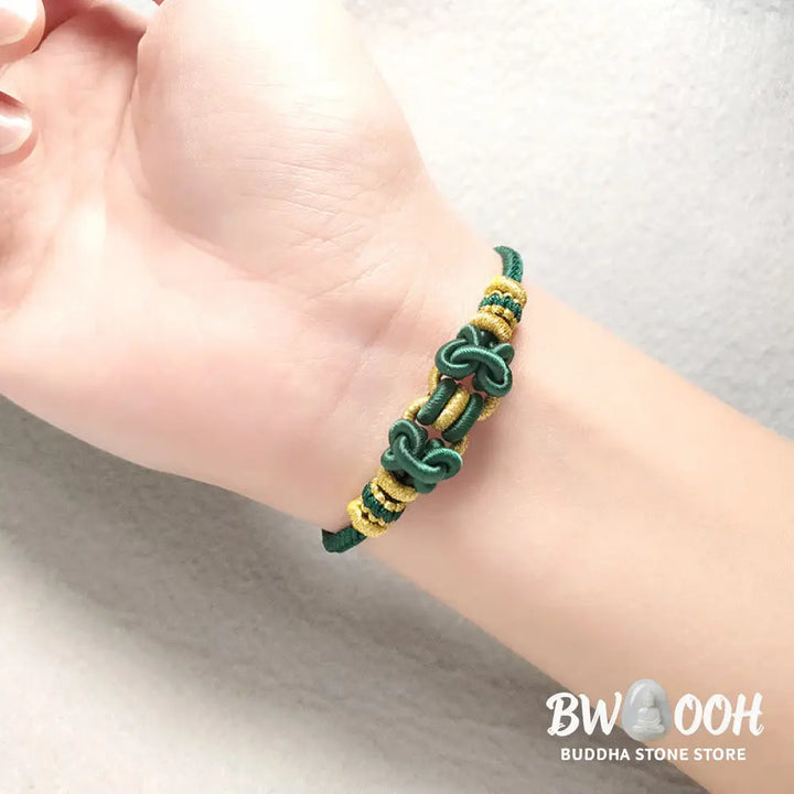 Buddha Stones Red String Saddle Knot Strength Bracelet - BWOOOH - Bracelet