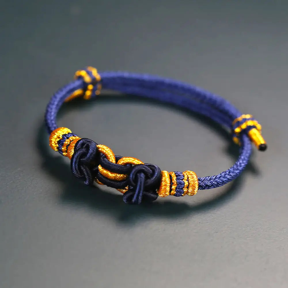 Buddha Stones Red String Saddle Knot Strength Bracelet - BWOOOH - Blue - Bracelet