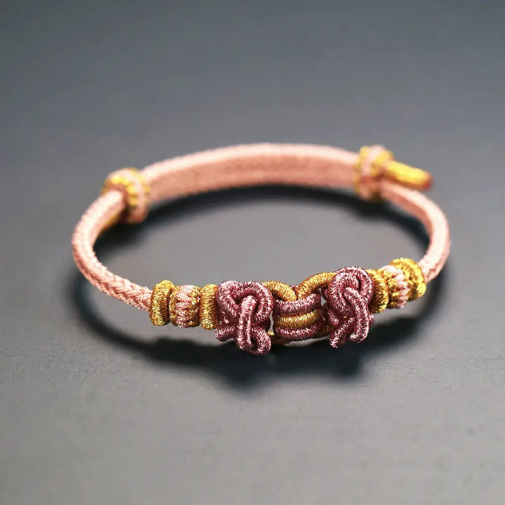 Buddha Stones Red String Saddle Knot Strength Bracelet - BWOOOH - Pink - Bracelet
