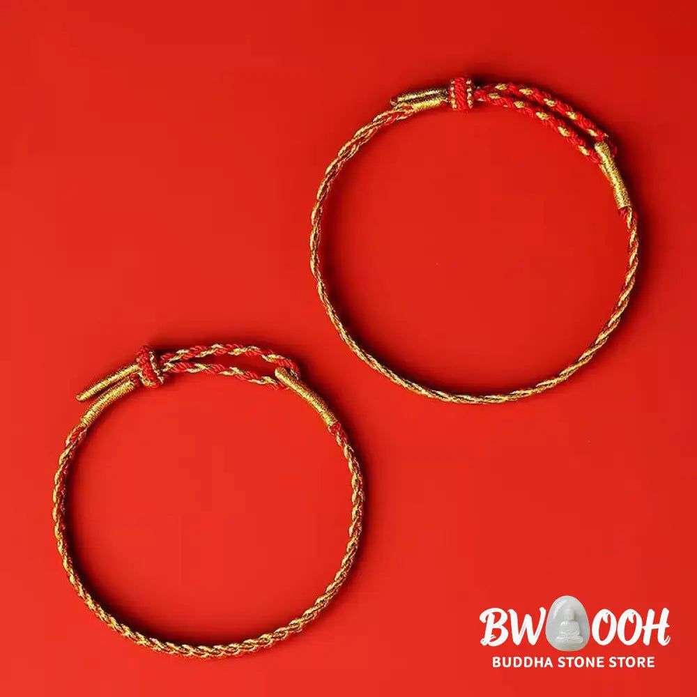 Buddha Stones Red String Yellow String Luck Bracelet - BWOOOH - Bracelet
