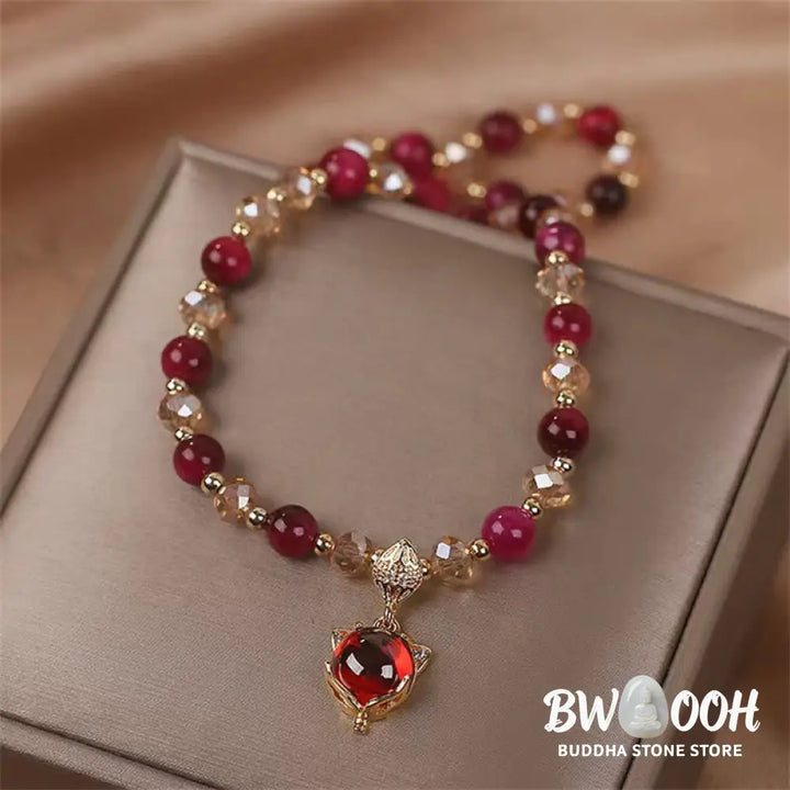 Buddha Stones Red Tiger Eye Fox Protection Double Wrap Bracelet - BWOOOH - Red Tiger Eye(Protection♥Balance) - Bracelet