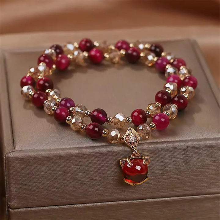 BWOOOH Red Tiger Eye Fox Protection Double Wrap Bracelet - BWOOOH - Red Tiger Eye(Protection♥Balance) - Bracelet