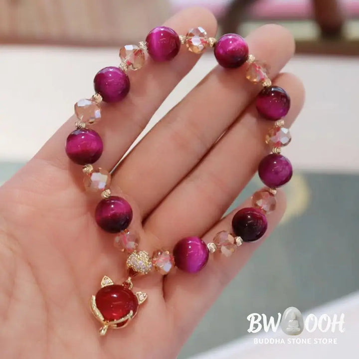 BWOOOH Red Tiger Eye PiXiu Fox Protection Self Confidence Bracelet | spiritual healing bracelet