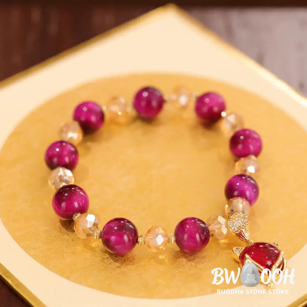 BWOOOH Red Tiger Eye PiXiu Fox Protection Self Confidence Bracelet | spiritual healing bracelet