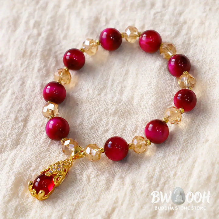 BWOOOH Red Tiger Eye PiXiu Fox Protection Self Confidence Bracelet | spiritual healing bracelet