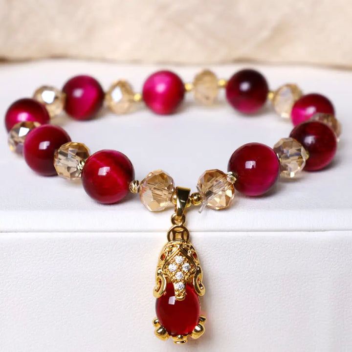 BWOOOH Red Tiger Eye PiXiu Fox Protection Self Confidence Bracelet | spiritual healing bracelet