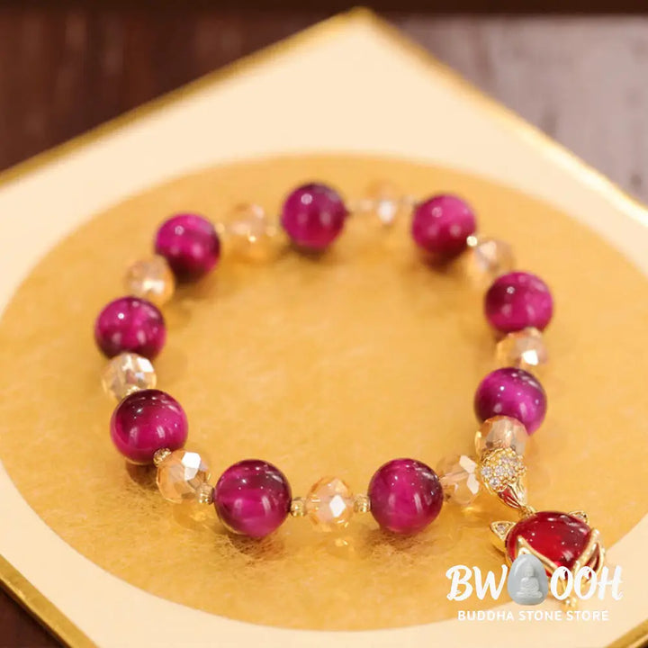 Buddha Stones Red Tiger Eye PiXiu Fox Protection Self Confidence Bracelet - BWOOOH - Bracelet